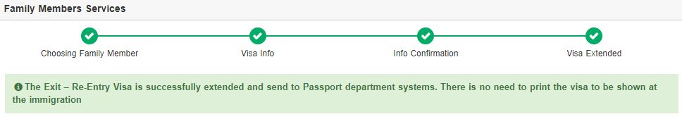 extend exit re-entry visa absher